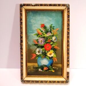 Original Oil Painting Floral Still Life Artist: Martinez
